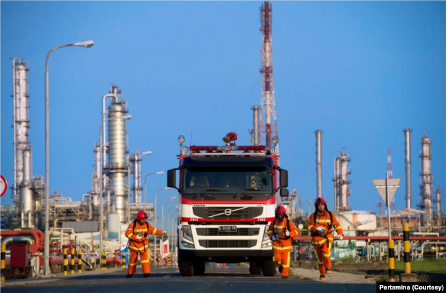 Kilang Balongan milik Pertamina. Salah satu tanki kilang tersebut mengalami kebakaran pada Senin, 29 Maret 2021. (Foto: Courtesy/Pertamina)