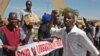 People from northern Mali living in the capital, Bamako, call for the liberation of the rebel-occupied north on June 27, 2012.