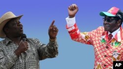 Movement for Democratic Change (MDC-T) leader Morgan Tsvangirai and Zanu PF's Robert Mugabe (AP Photos/Collage by Ntungamili Nkomo)