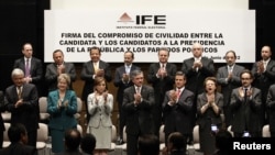 Los candidatos presidenciales mexicanos firmaron un pacto de civilidad por el cual se comprometen a respetar los resultados de la elección.