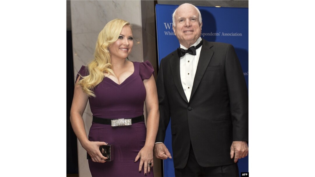FILE - U.S. Sen. John McCain and his daughter, Meghan McCain, arrive at the White House Correspondents' Association annual dinner in Washington, May 3, 2014.