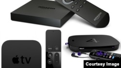 Streaming devices from Amazon, Roku and Apple.