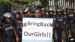 A demonstration calling on the government to rescue the kidnapped girls of Chibok in Nigeria. (File) 