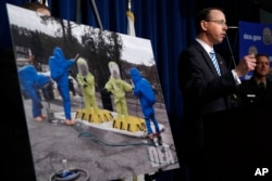 Deputy Attorney General Rod Rosenstein speaks about the dangers of fentanyl, at DEA Headquarters in Arlington, Va., June 6, 2017.