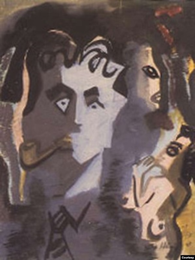 Tác phẩm "Nhớ Hà Nội" (20 × 25 cm) được Tạ Tỵ vẽ năm 1947, giai đoạn theo kháng chiến trong Liên Khu Ba.