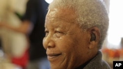 Former South African President Nelson Mandela as he celebrates his birthday in Qunu, South Africa, July 18, 2012.