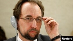 Zeid Ra'ad Al Hussein, U.N. High Commissioner for Human Rights attends the 34th session of the Human Rights Council at the European headquarters of the United Nations in Geneva, Switzerland, Feb. 27, 2017.