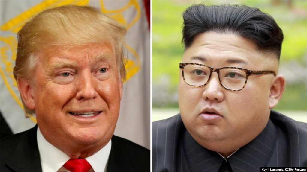 En las ilustraciones, el presidente de EE.UU. Donald Trump, a la izquierda, en Nueva York, 21 de septiembre de 2017, y el presidente norcoreano Kim Jong Un, en una imagen cedida por la agencia pÃºblica de noticias norcoreana KCNA en Pyongyang, 4 de septiembre.