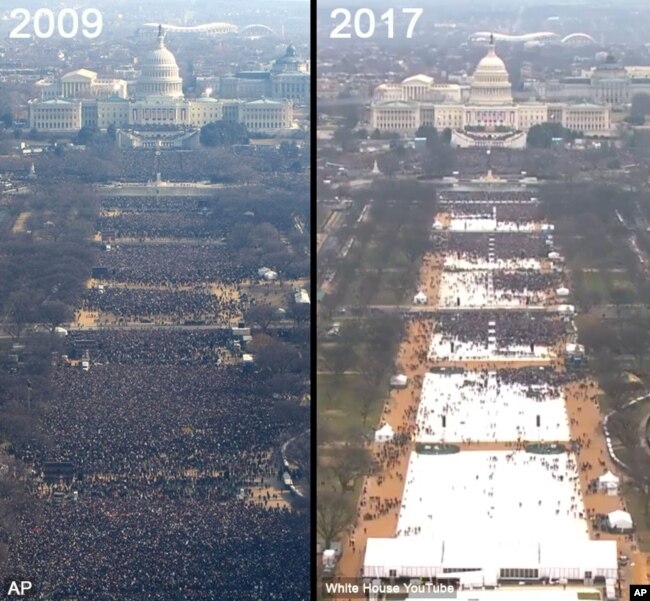 factcheck trump and spicers statements on inaugural crowd size size of crowd at trump inauguration