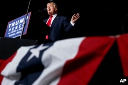 Republican presidential candidate Donald Trump speaks during a campaign rally in Toledo, Ohio, Oct. 27, 2016.