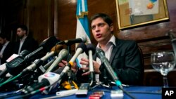 El ministro de Economía argentino, Axel Kicillof, en Nueva York tras el fracaso en las negociaciones.
