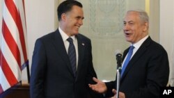 Митт Ромни и премьер-министр Израиля Биньямин Нетаньяху