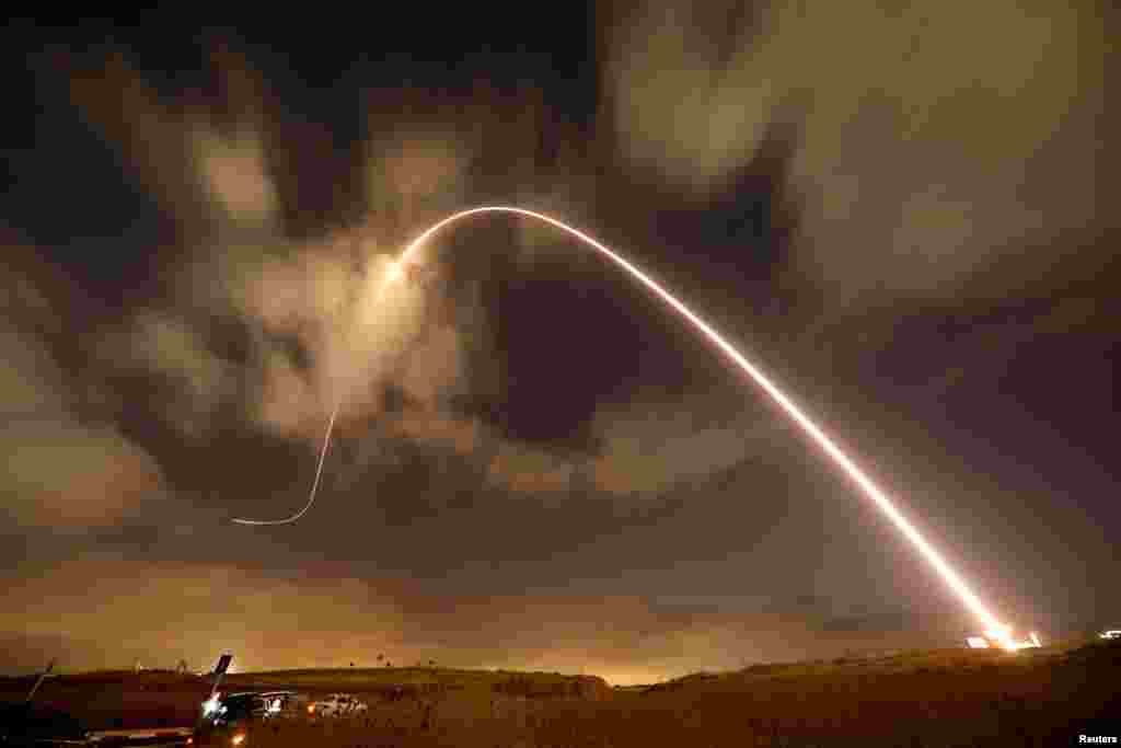 Iron Dome anti-missile system fires an interceptor missile as rockets are launched from Gaza towards Israel near the southern city of Sderot, Israel August 9, 2018.