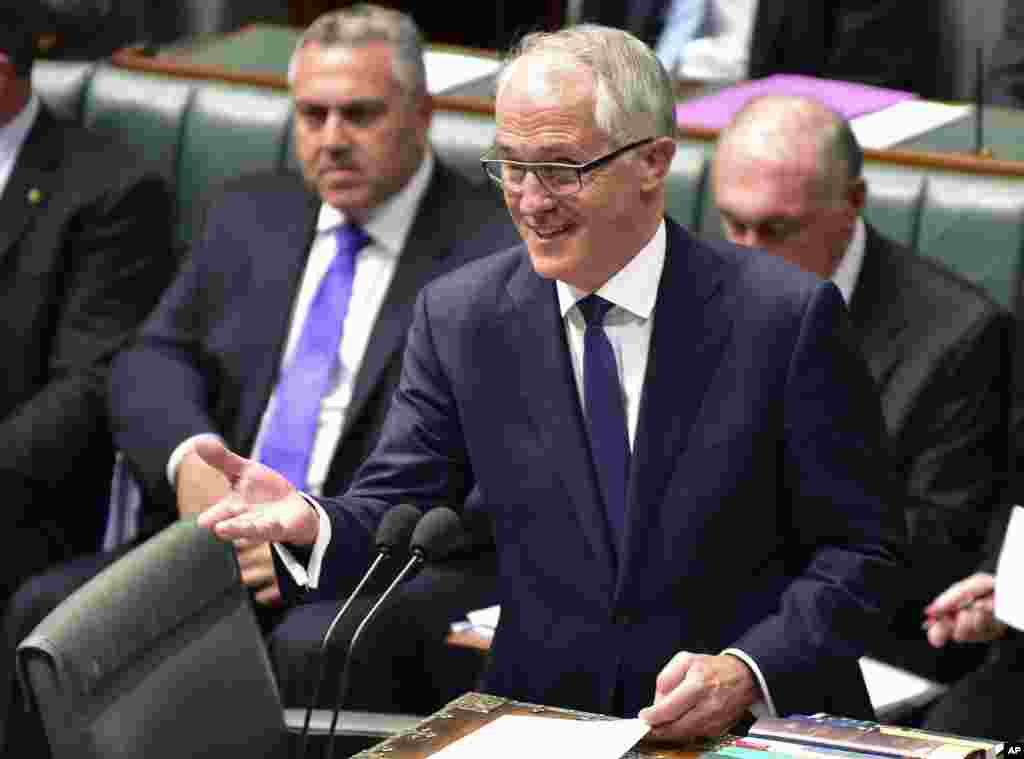 Malcolm Turnbull makes an address at Parliament after he was sworn in as prime minister in Canberra, Australia, Sept. 15, 2015.&nbsp;​