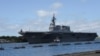 资料照片：日本海上自卫队“伊势”号直升机驱逐舰抵达美国夏威夷珍珠港-希卡姆联合基地，准备参加“环太平洋”军事演习。(2018年6月26日)
