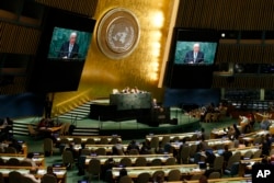 Syria's Foreign Minister Walid al-Moallem addresses the 71st session of the United Nations General Assembly at U.N. headquarters, Sept. 24, 2016.