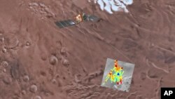 화성 탐사선 '마스익스프레스(Mars Express)'가 화성 남반구를 탐사하는 상상도. 유럽우주국과 이탈리아 국립천체물리연구소가 공개한 그림이다.