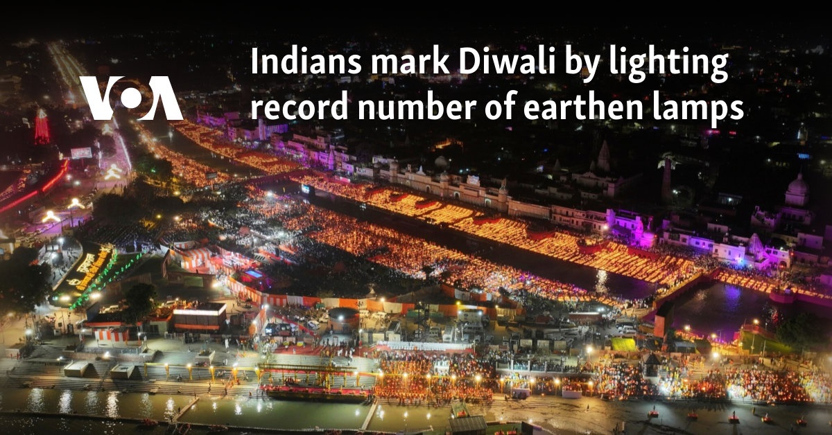 Indians mark Diwali by lighting record number of earthen lamps