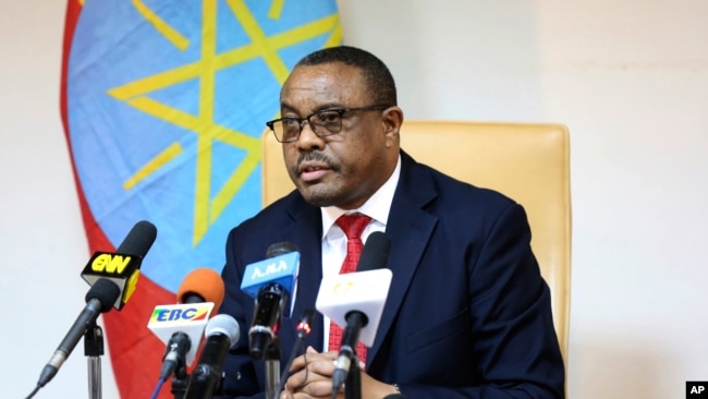 FILE - Ethiopian Prime Minister Hailemariam Desalegn.