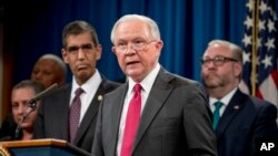 El secretario de Justicia de EE.UU., Jeff Sessions, anunció las medidas en contra del Cartel Jalisco Nueva Generación, el martes 16 de octubre del 2018. 