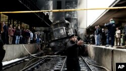 محل حادثه در ایستگاه قطار قاهره