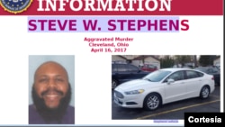 Steve Stephens es descrito como un hombre calvo con barba, de 1,80 m de altura y unas 240 libras de peso. Va vestido con una camiseta azul oscuro con gris y rayas negras. Al parecer conduce un Ford Fusion blanco.