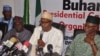 Nigerian opposition leader Muhammadu Buhari, from the Progressives Congress APC party, speaks at a press conference in Abuja, Nigeria, Sunday, Feb. 8, 2015.