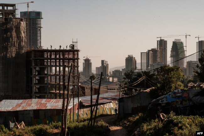 FILE - A picture taken on Nov. 1, 2018, shows buildings under construction in Addis Ababa, Ethiopia.