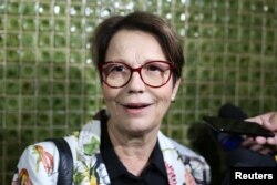 Brazilian Deputy Tereza Cristina Correa da Costa Dias, who was appointed to the Ministry of Agriculture by Brazilian president-elect Jair Bolsonao, leaves her home in Brasilia on Nov. 8, 2018.