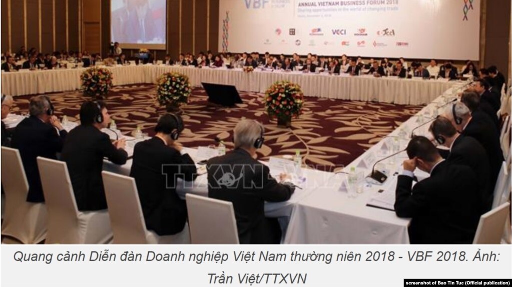 Diễn đàn Doanh nghiệp Việt Nam 2018 diễn ra hôm 4/12 ở Hà Nội