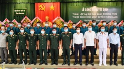Việt Nam thành lập hải đội dân quân ở Kiên Giang, ngày 9/6/2021. Photo SGGP