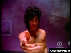 Screenshot of Prince in his 1984 video of "When Doves Cry." (photo credit: Prince Roger Nelson