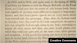 Screenshot of passage from "To the people of New Mexico...why the Navajo Indians have been located upon a reservation at the Bosque Redondo," by U.S. Army General James H. Carleton, 1864