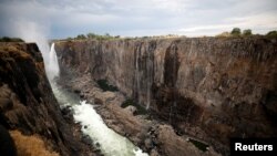 Low-water levels are seen after a prolonged drought at Victoria Falls, Zimbabwe December 4, 2019.