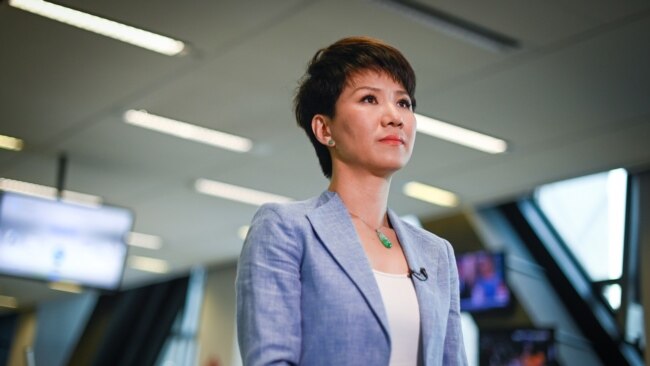 资料照：中国官方英文电视频道中国环球电视网（CGTN）主播刘欣 （2019年5月30日）