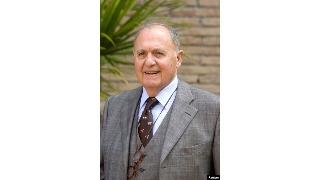 FILE - Paolo Savona is pictured during a meeting in Rome, April 11, 2011.
