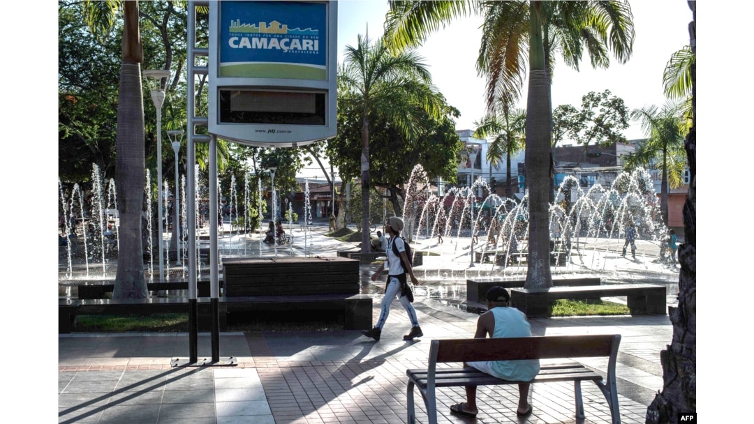 FILE - The main square of Camacari, Bahia, Brazil, where the first case of infection by Zika virus was detected, on January 29, 2016, Brazil.