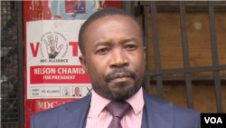 Jacob Mafume, spokesman for opposition Movement for Democratic Change says army and police assaulting protestors (C Mavhunga/VOA)