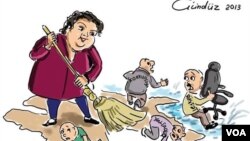 Rəssam Gündüz Ağayevin Xədicə İsmayılova barəsində karikaturası 