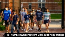 FILE - Georgetown University in Washington, D.C. is one school that put pandemic restrictions back in place recently. (Courtesy photo from Phil Humnicky/Georgetown University)