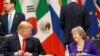 Le président américain Donald Trump et la première ministre britannique Theresa May lors du sommet des dirigeants du G20 à Buenos Aires, Argentine, le 30 novembre 2018.