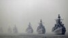 Indian navy ships during the President's Fleet Review (PFR) in the Arabian Sea off the coast of Mumbai, Dec. 20, 2011. 