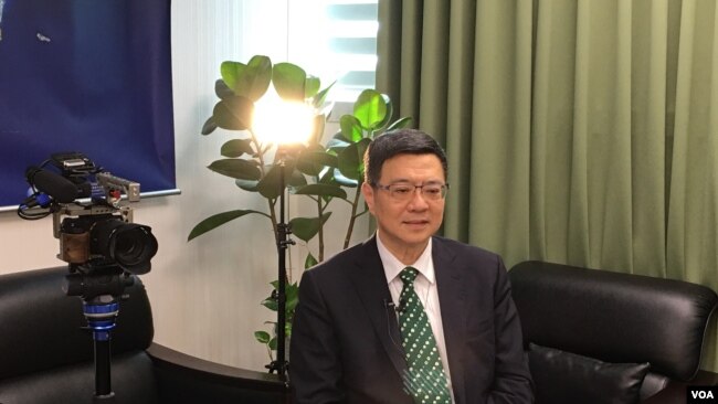 台灣民進黨主席卓榮泰2019年1月31日接受美國之音採訪（美國之音海倫攝影）