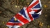 A British flag which was washed away by heavy rains in London on June 24, 2016.