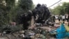 کامیون حامل بتن پس از برخورد با دیوار سفارت روسیه آتش گرفت 