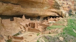 A view of cliff dwellings at Mesa Verde