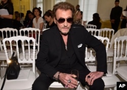 FILE - French rock singer Johnny Hallyday, July 4, 2016 photo.