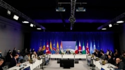 World leaders attend a meeting on the "Build Back Better World" initiative at the COP26 U.N. Climate Summit, Nov. 2, 2021, in Glasgow, Scotland.