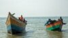 Des bateaux de pêcheurs sur le lac Albert à Sebagoro, en Ouganda, le 15 février 2018.