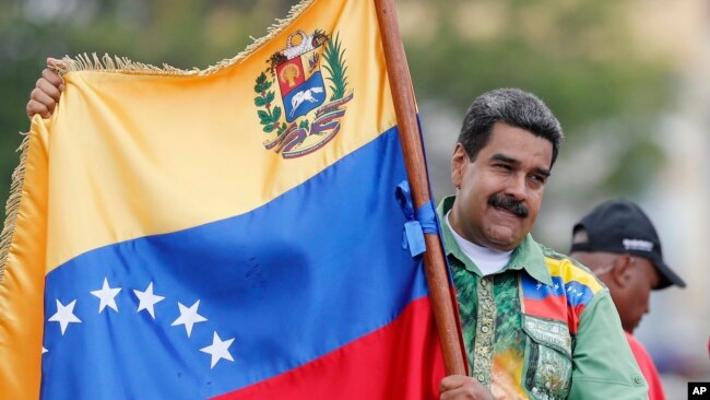 El presidente venezolano Nicolás Maduro cerró su campaña presidencial para las elecciones del domingo con un acto en Caracas el jueves, 17 de mayo, de 2018.